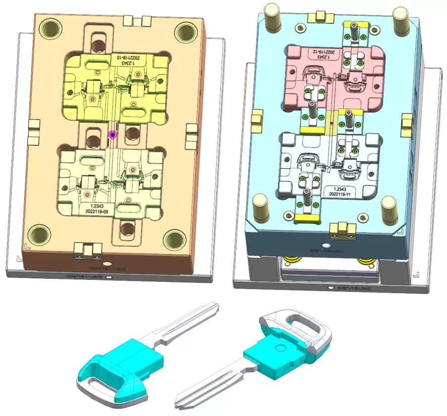 Auto key cover Mold design drawing