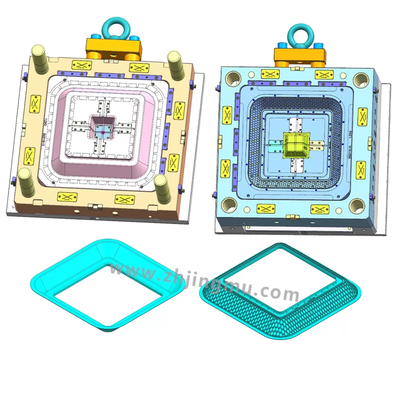 Bottom basket injection Mold design drawing