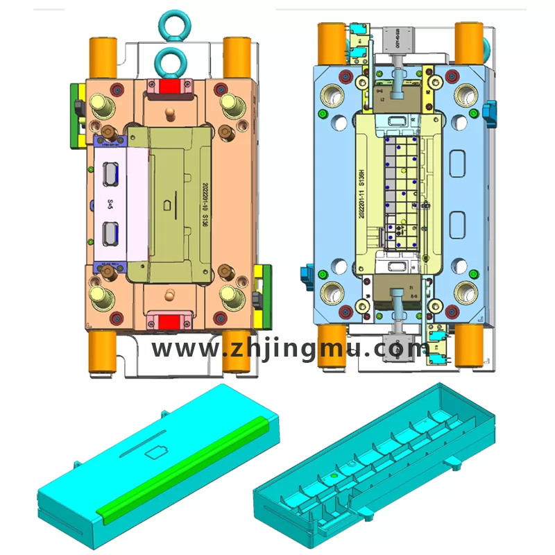 Battery plastic box shell coating pars injection mold design drawing